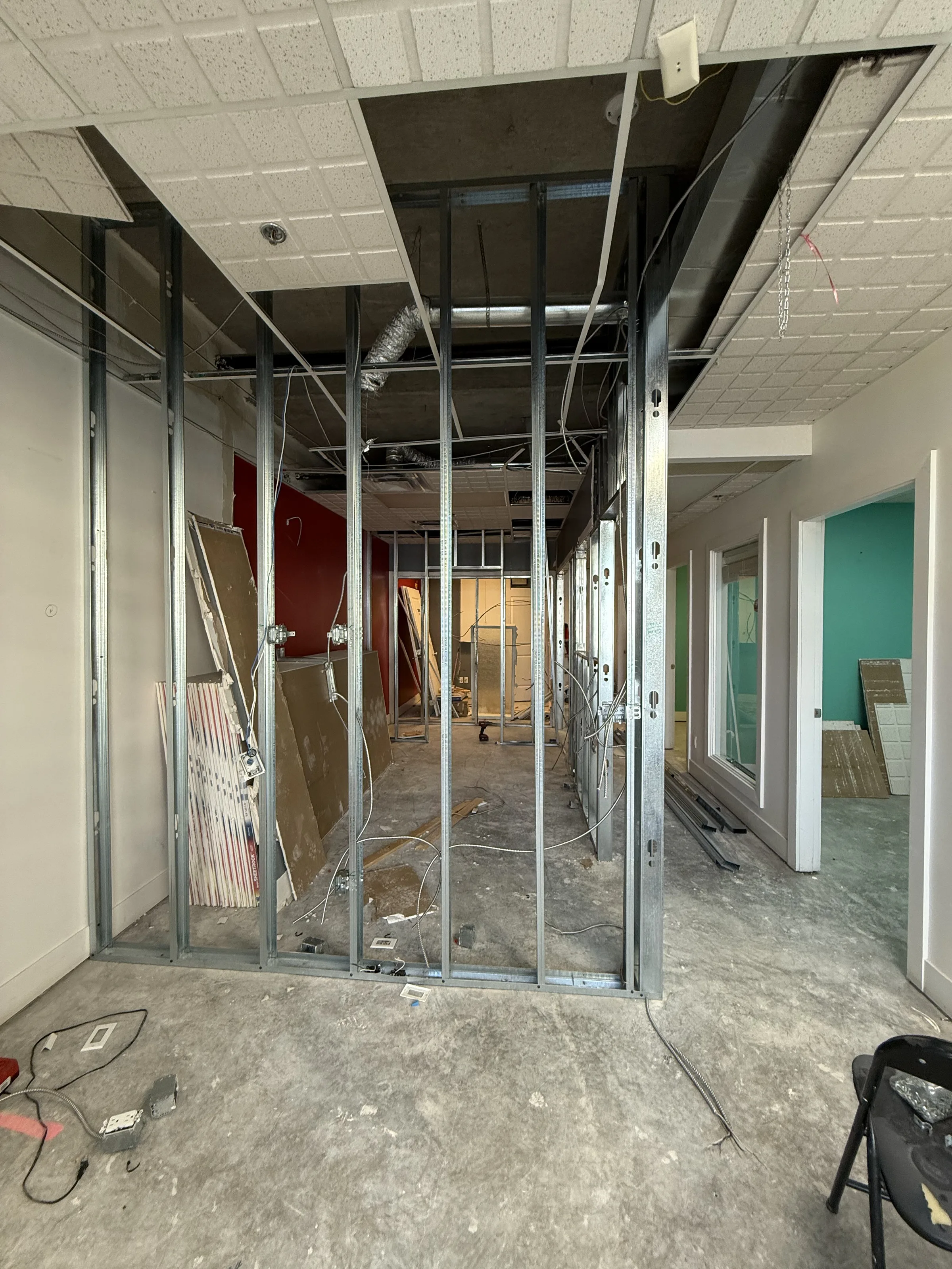 Steel framing in progress