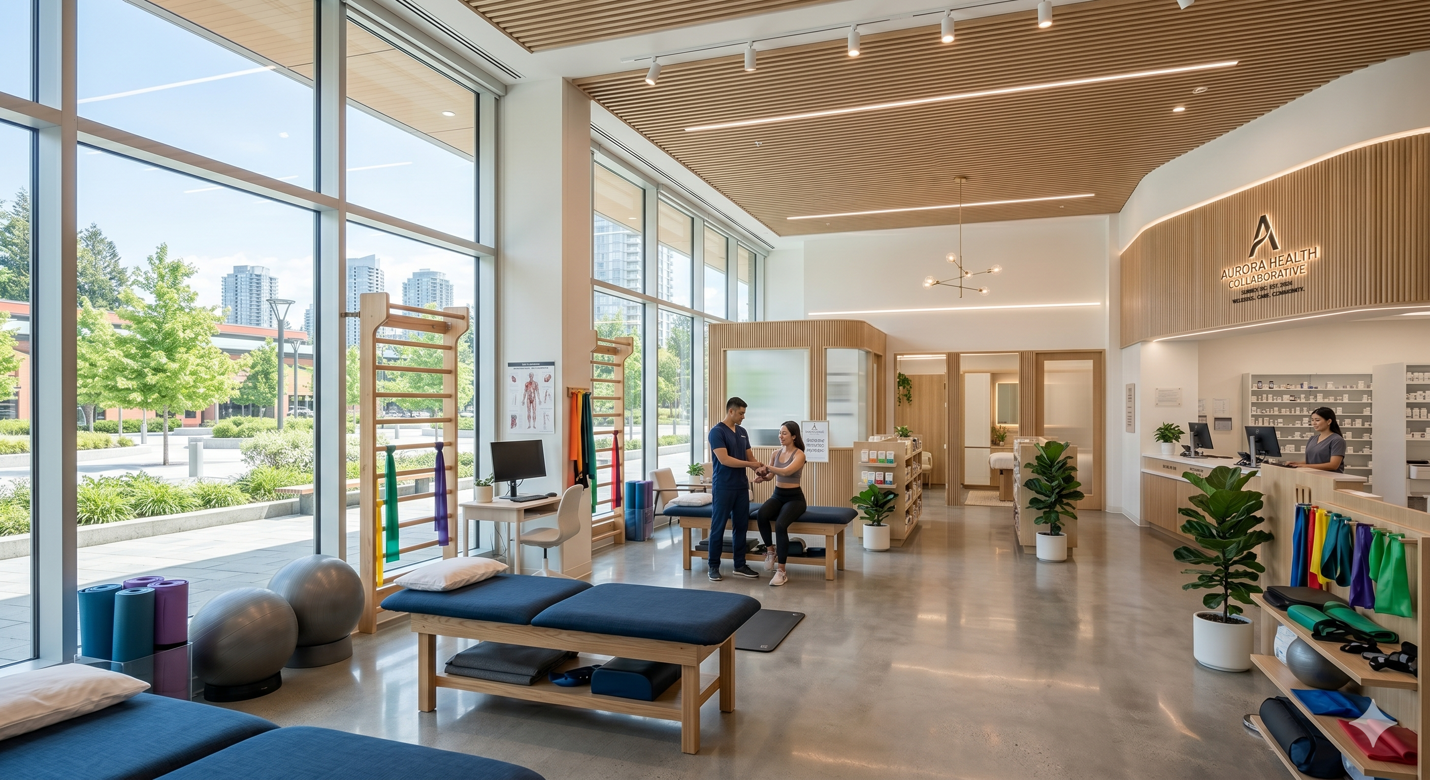 Physiotherapy and rehabilitation clinic interior